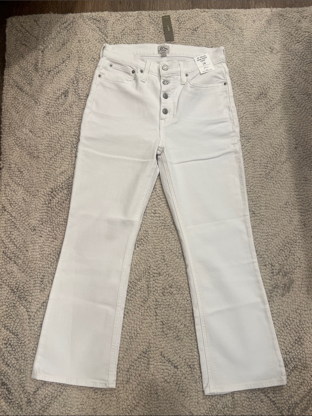 Jcrew High-Rise White Button-Fly Women's Jeans